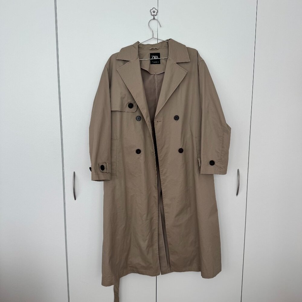 Zara (Eu) Long-Belted Trench Coat